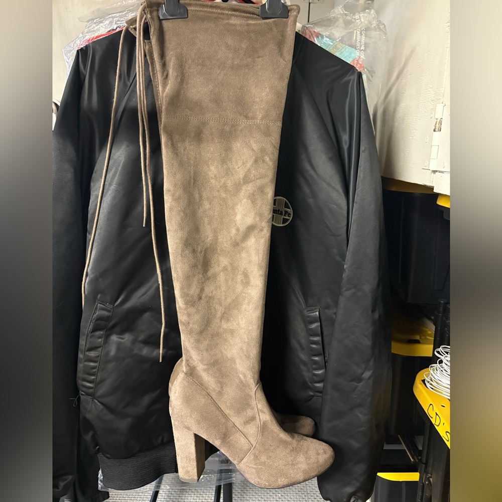 Brown Suede Over-the-Knee Boots